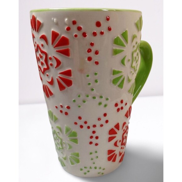 Temp-Tations by Tara Winter Garden 16 oz 5.5" Tall Handled Embossed Mug Cup - Picture 3 of 5